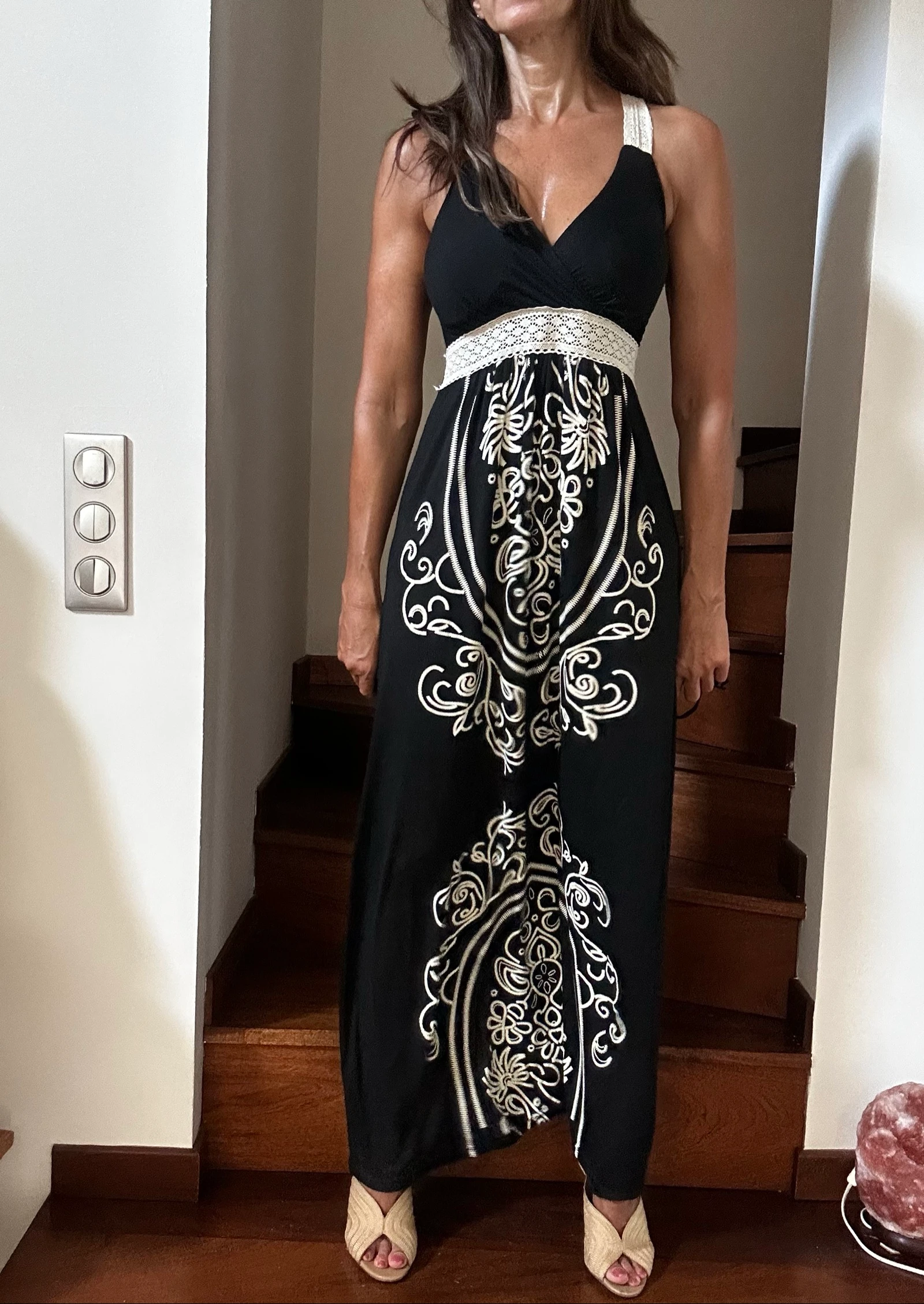 Long bohemian black & ecru dress – Size S/M – photo 7
